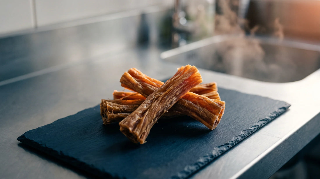 Conveys that APHA-approved buffalo chews are premium, tested and traceable natural products, presented cleanly to embody the UK safety framework the article explains.