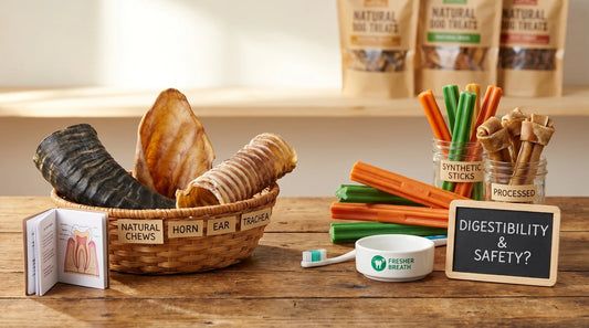 Natural chews vs synthetic sticks: safer choices for fresher dog breath