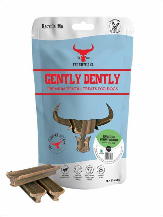 Gently Dently- Apple & Banana Dental Treats for Dogs 175g