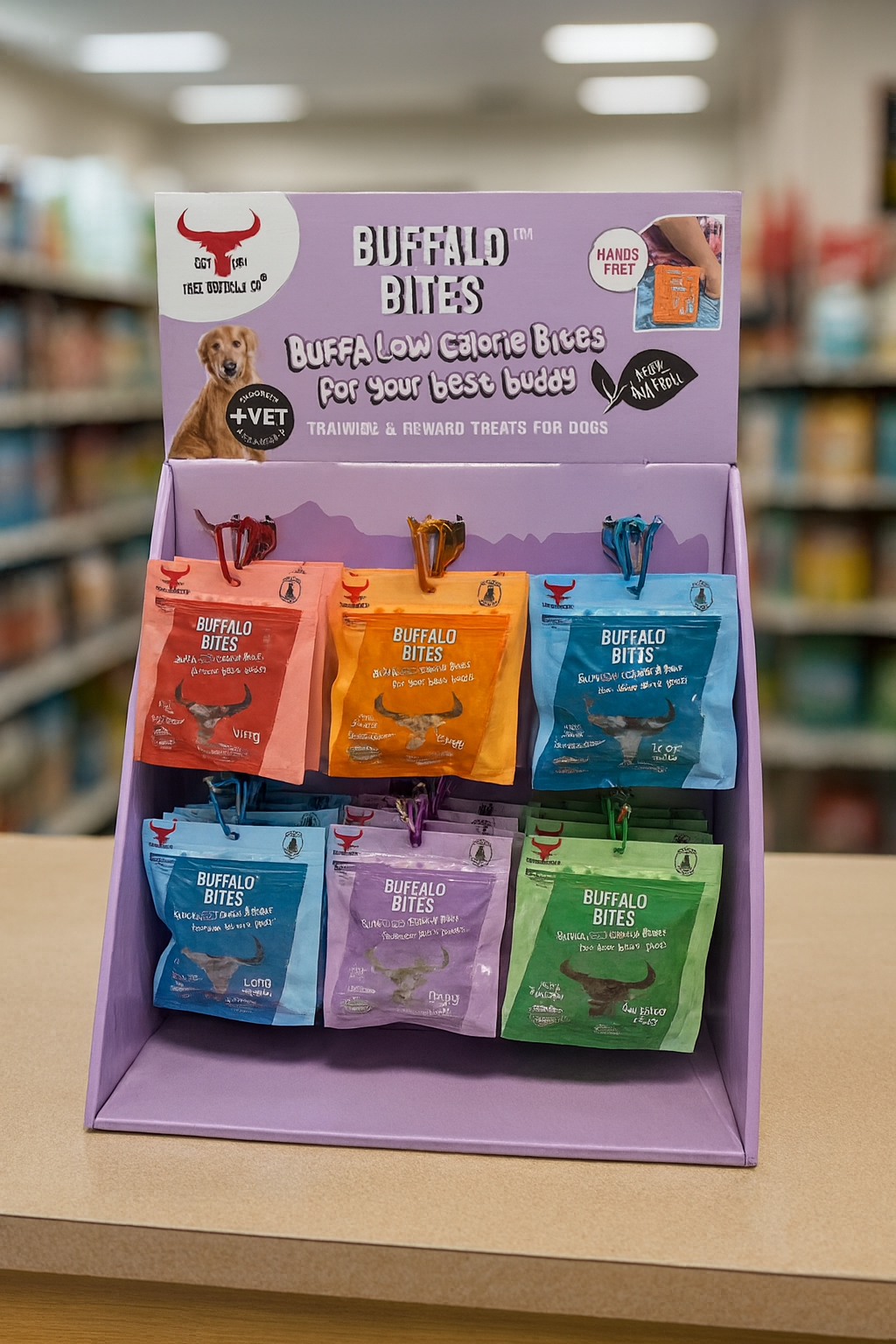 BUFFALO BITES MINI STAND DEAL (3 Cases of Each plus display stand)