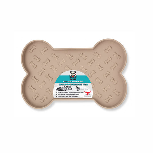 Spill-Proof Dog Feeding Mat - Tan
